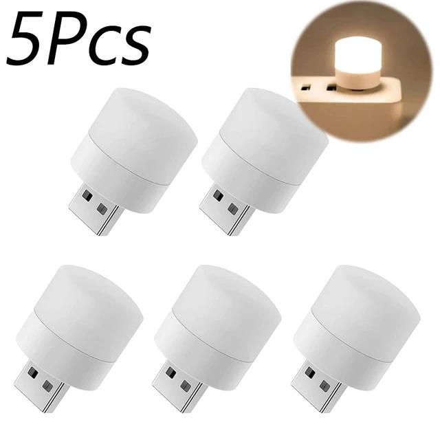 10/1Pcs Mini USB Night Light Warm White Eye Protection Book Reading Light USB Plug Computer Mobile Power Charging LED Night Lamp