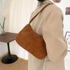 Solid Color Simple Corduroy Bag Women's Spring/Summer New Western Style Shoulder Small Square Bag Popular Fashion Underarm Bag