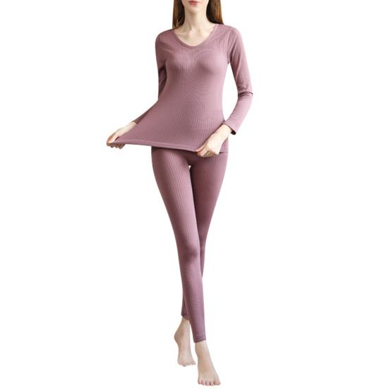 Unterwäsche Pullover Hosen Trendy Dicke Einfarbig Winter Herbst Doppel Schicht Top Hosen Frauen Zubehör