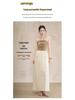 Elastic Waist Drape Slim Fit Midi Skirt - 2026 Spring/Summer Collection