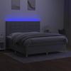 VidaXL Bed Slat Base with Mattress and LEDs, Upholstered Bed, Double Bed, Adult Bedroom Interior Bed, 3139205
