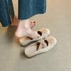 Sheepskin Version~ 6cm Small Person Inner Height Increase Camellia Bag Head Half Slippers Women Wear Thick Heel Sandals Summer Pedal