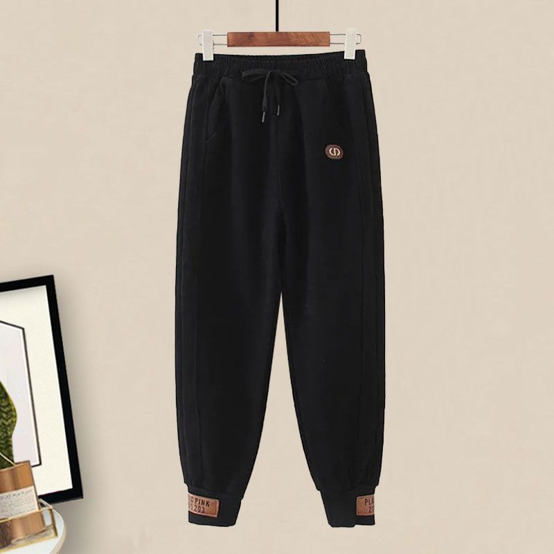 

Осенние Толстые Брюки Повседневные Спортивные Модные Спортивные Зимние Наряды Мягкие XXS чёрный