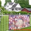 2D Pink Purple Butterfly 1st Birthday Backdrop ONE Balloon Photography Background