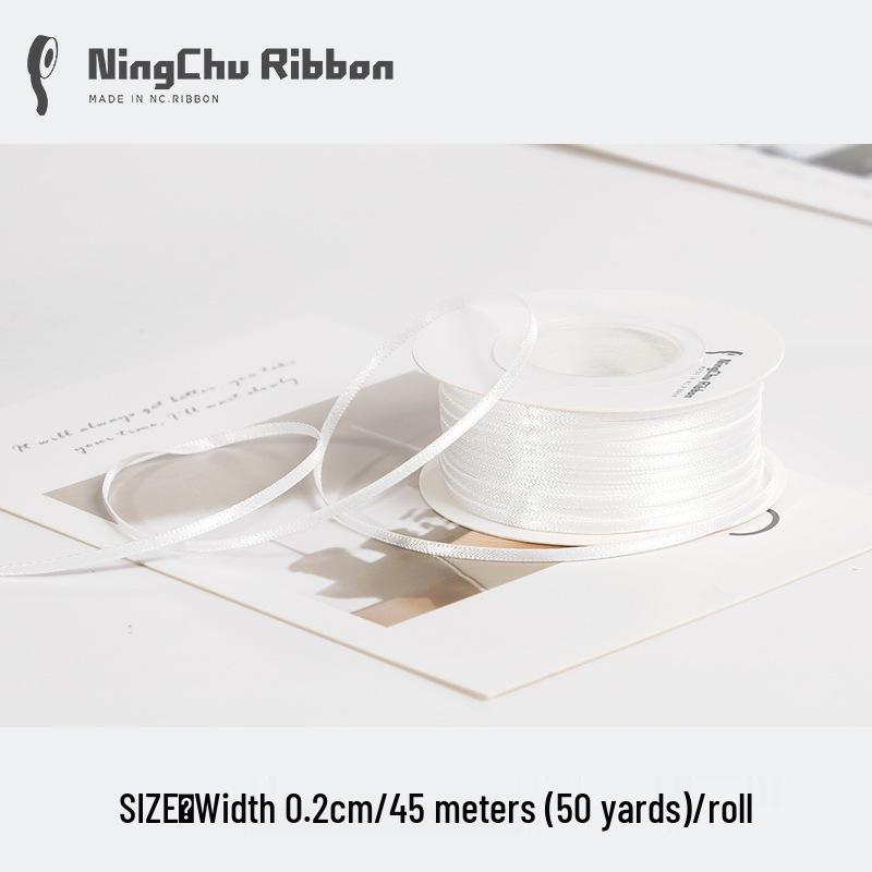 2mm Double-Sided Satin Ribbon Bookmark for Wedding Bows and Gift Wrapping