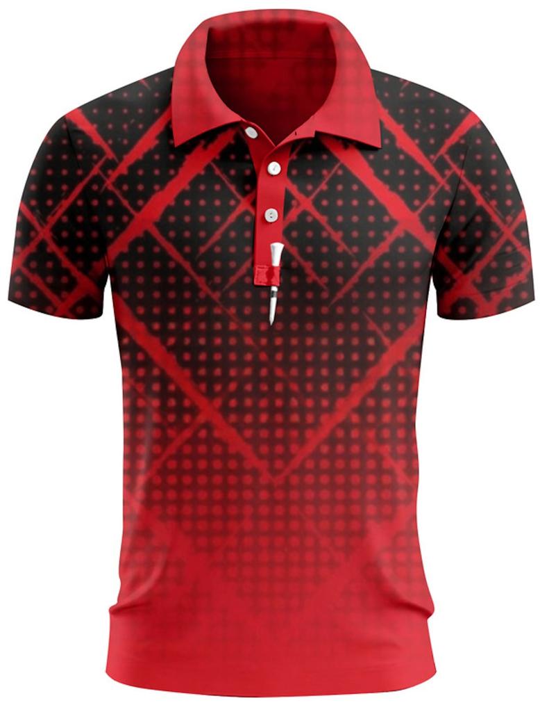 Men's Polo Shirts Golf Shirt Button Up Breathable Quick Dry Moisture Wicking Short Sleeve Man