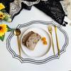 French Lace Table Place Mat Vintage Embroidered Fabric Placemat Imitation Cotton Linen Decorative Table Mat Napkins Washable