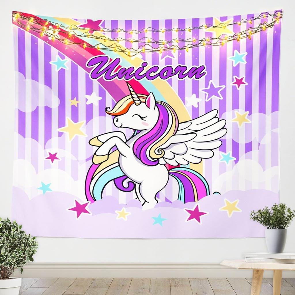 Castle Fairy Rainbow Tapestry Colorful Gradient Tapestries Art Home Decoration Bedroom Decor Living Room Door Starry SkyTapestry