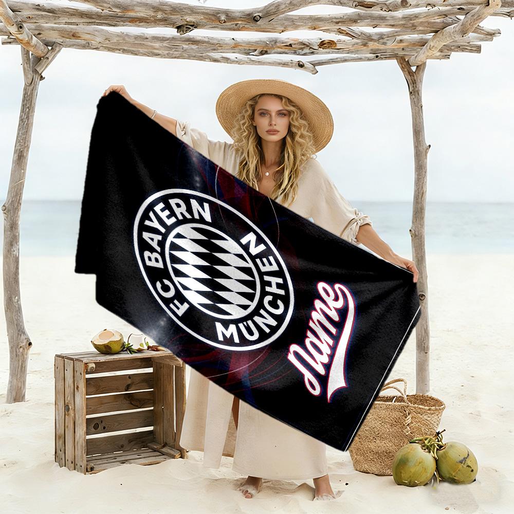 Bayern Munich Soccer Match Customize Your Name Beach Towel High Absorbency & Quick-Dry Perfect for Traveling Yoga Camping and Swimming