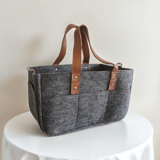 Babybleieveske Organizer Filtmateriale Stor Kapasitet Justerbar Plassoppsett Funksjonell Babyutstyrsorganisator