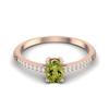 2.2 Ctw Oval Peridot 925 Sterling Silver Rose Vermeil Solitaire Women Engagement Ring