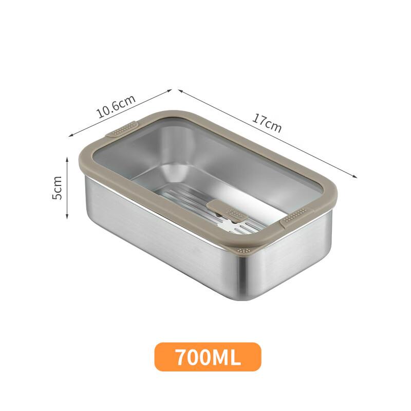 

304 Stainless Steel Food Storage Container with Glass Lid