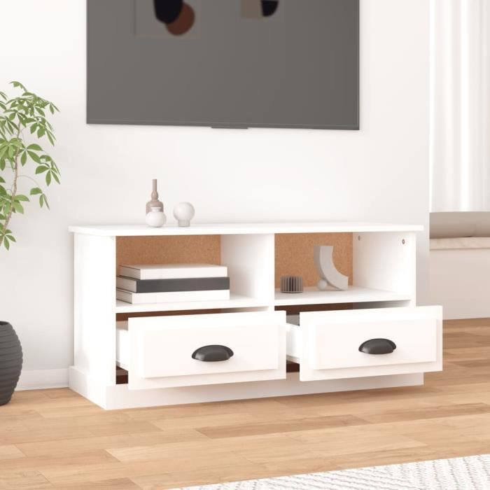 VidaXL Meuble TV blanc 93x35,5x45 cm bois d'ingénierie 816464