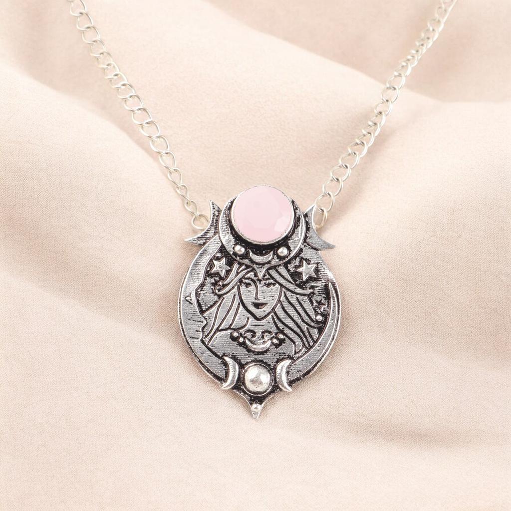 925 Sterling Silver Natural Rose Chalcedony Gemstone Handmade Jewelry Pendant CP-22-19