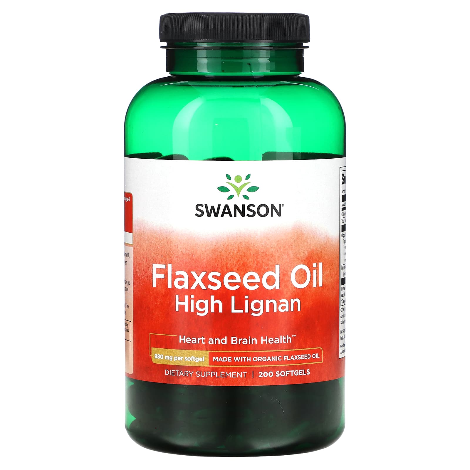 

Flaxseed Oil High Lignans, 980Mg, 200 Softgels