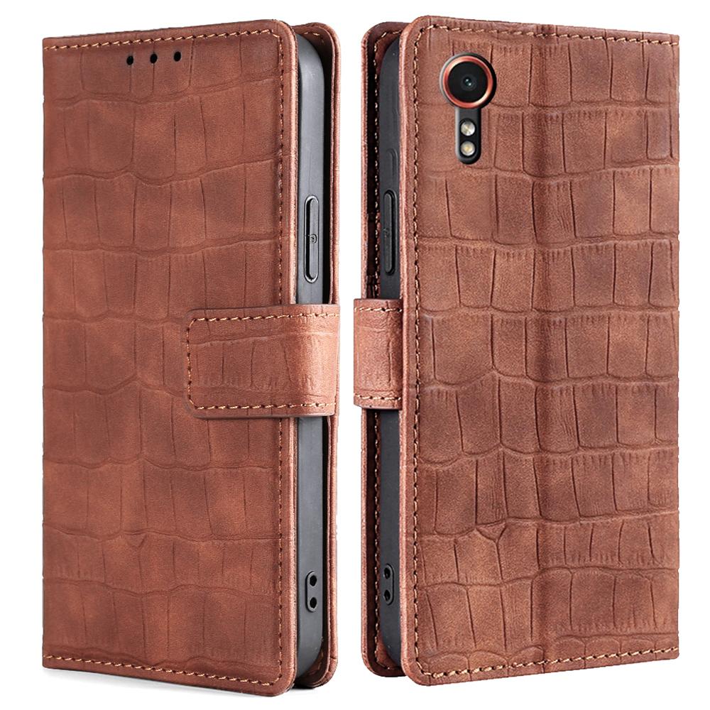 Für Samsung Galaxy Xcover7 Hülle Krokodiltextur Leder Brieftasche Handyhülle