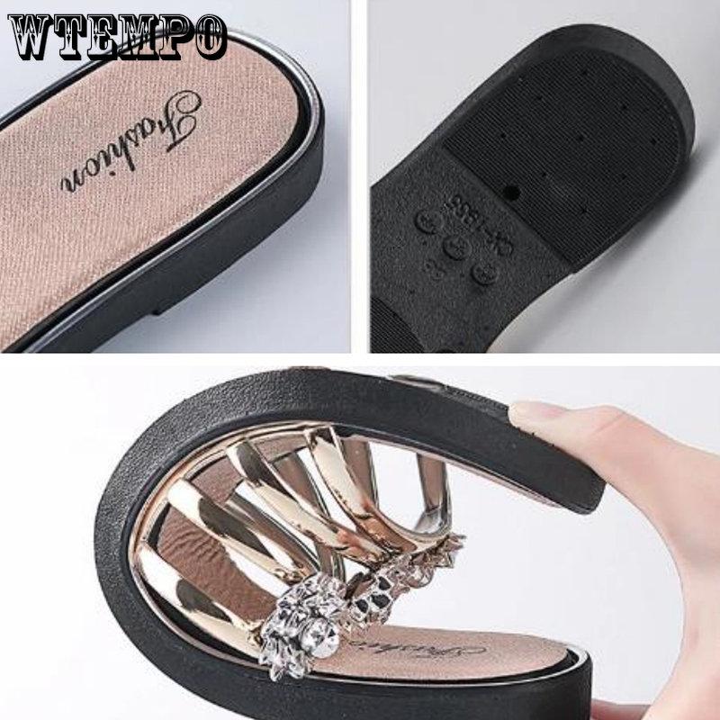 Sandalias Peep Toe para Mujer Zapatillas de Alta Calidad Antideslizantes Chanclas Cristal Femenino Verano Talla Grande Calzado Casual de Playa