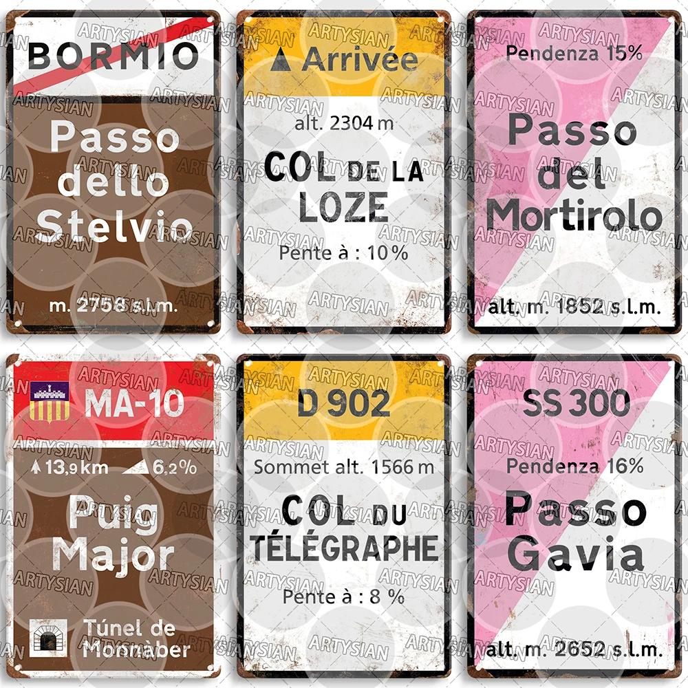 Artysian Tour de France Radrennen Radsport Wahrzeichen Metallplakette Straßenschilder Croix de FER Madeleine Tourmalet Luz-Ardiden Loze