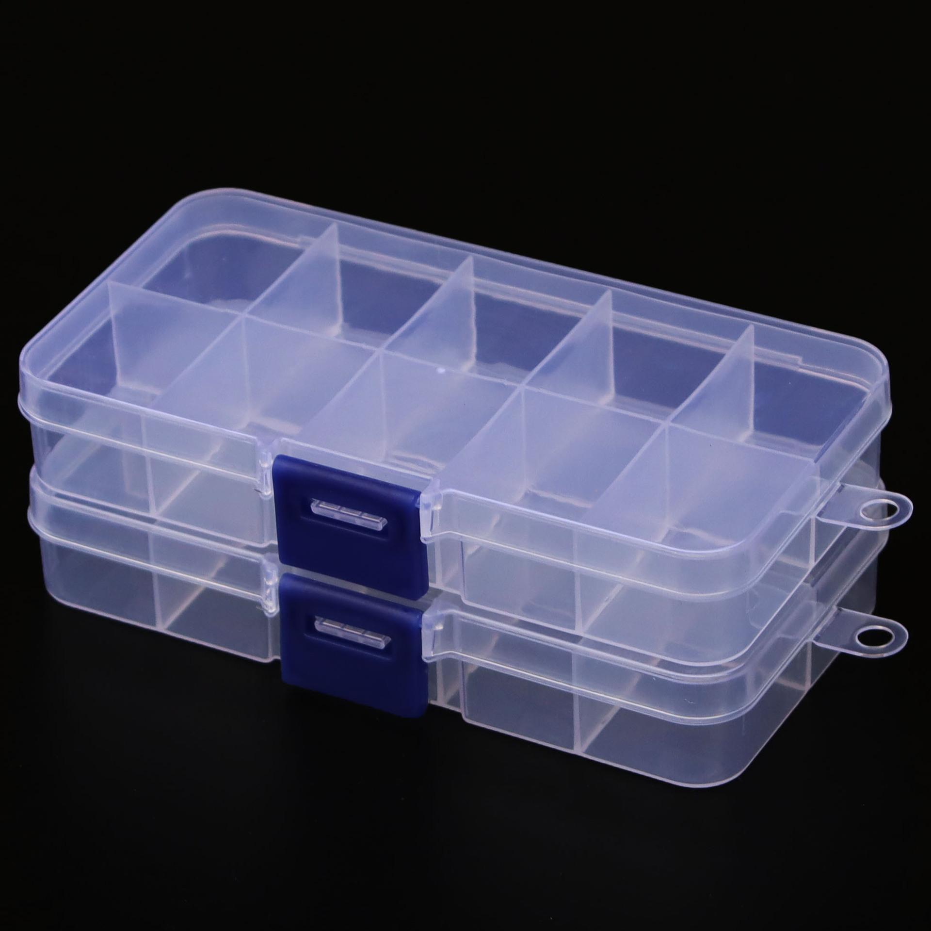 1 шт Многоцелевая прозрачная коробка Пластиковая пустая коробка для хранения Используется для хранения серег колец ювелирных изделий нейл-арта инструментов для ногтей аксессуаров для ногтей 10 Grids чистый 567₽