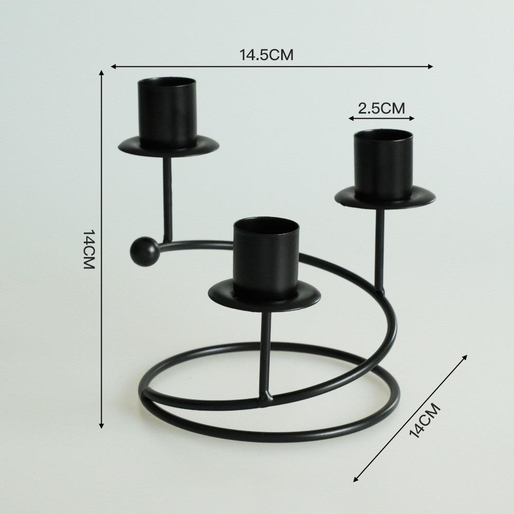 

Modern Iron Candlestick Holder Ornaments Birthday Candlelight Candle Stand Restaurant Decor Retro Style Table Decoration Home