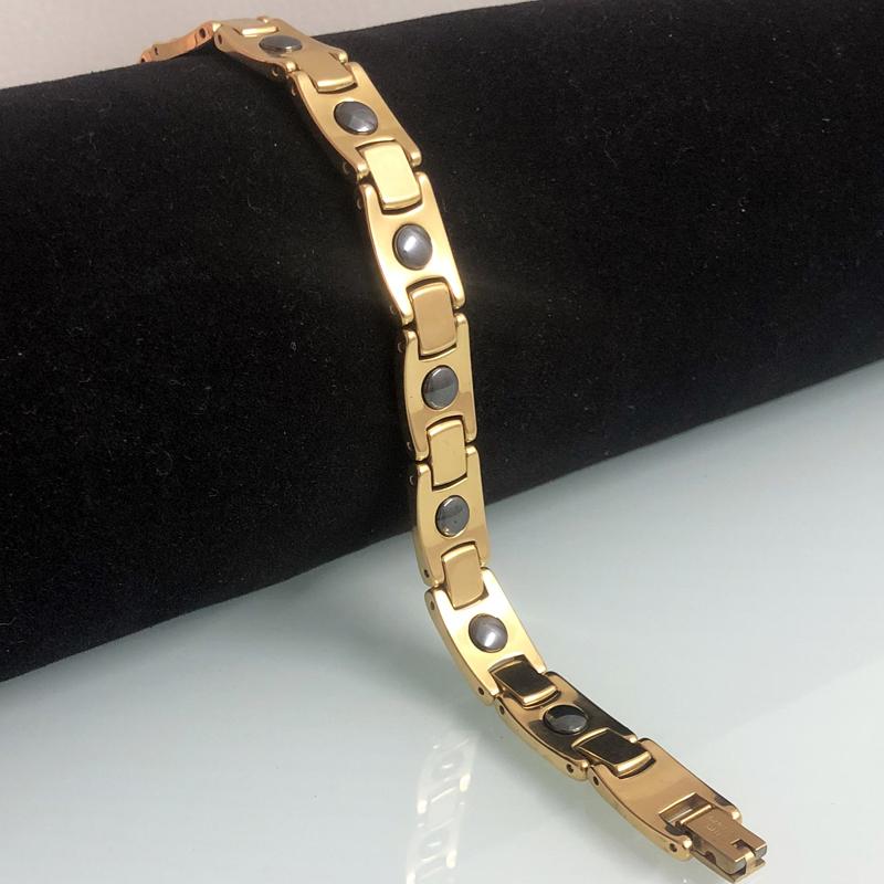 Luxury Man Bracelet Gold Color Heavy Tungsten Steel Jewelry Trendy Friendship Health Magnetic Men's Bracelets Armband Heren