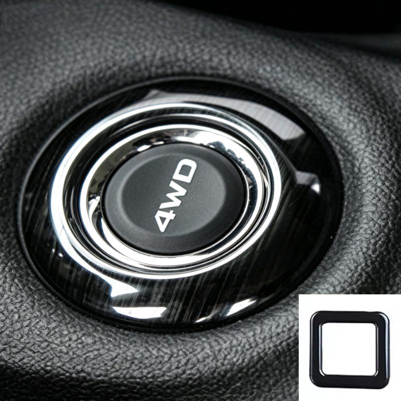 2 Pcs Car 4WD Button Decor Cover Stainless Steel Button Lid Trim for Mitsubishi Outlander 2013-2016 Interior Accessories