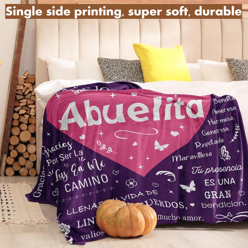 Grandma Gifts in Spanish Abuela Gifts Abuelita Blanket for Grandma Festival Birthday Gifts Regalos para Abuela/Abuelita throw