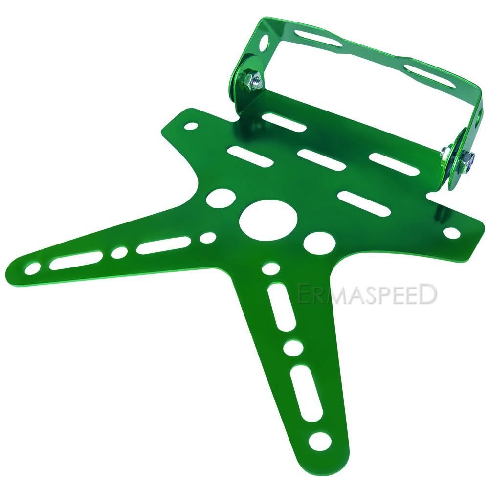 

Универсальный держатель номерного знака мотоцикла из алюминиевого сплава, монтажный кронштейн, регулируемая крышка регистрационного номерного знака, мото зелёный