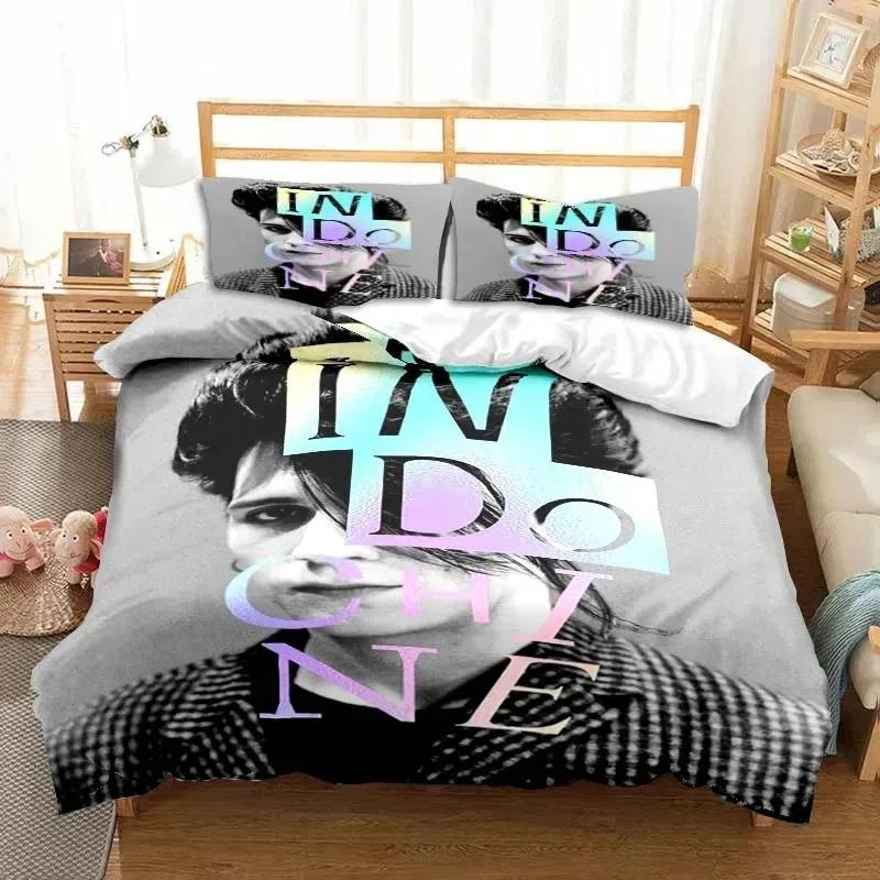 3D-tryck Indochine Rock Logotyp Sängkläder Set Dubbel Twin King Påslakan Täcke Örngott Pojkar Flickor Vuxna Sovrum