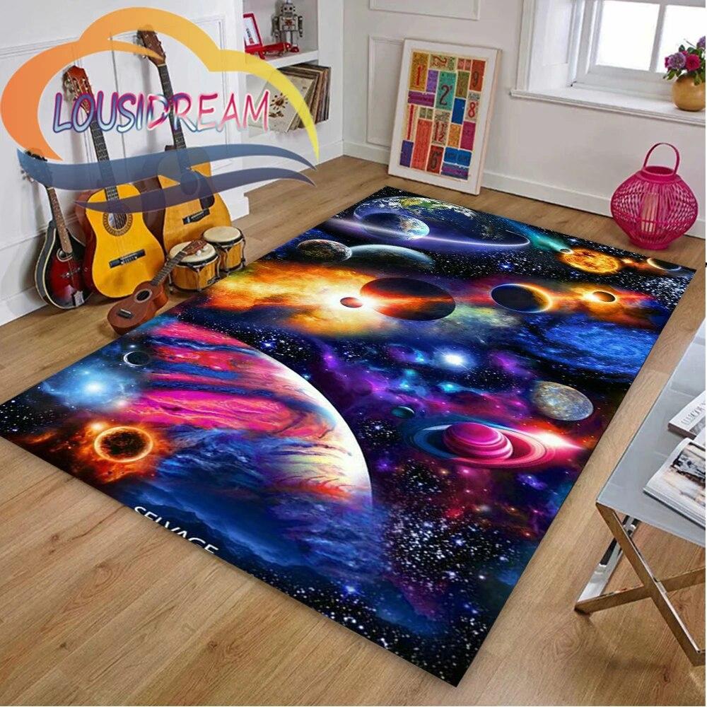 3D Pattern space universe  vector and many planets in galaxy-Popular Cushion In Europe  America Fashionable Carpet