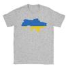 Ukraine Flag Map T-Shirts Men  Creative Pure Cotton Tee Shirt Crew Neck Short Sleeve T Shirts Printed Clothing