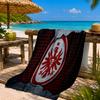 Flaming Heart Frankfurt Emblem Beach Towel Microfiber Beach Towel, Lightweight and Quick-Dry, for Summer Travel, Swimming Pool Fan Birthday Gift