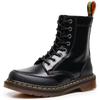 High-top 1460 Tooling Boots Women's Splicing Hard Leather Open-edged Bead Short Boots Men's and Women's Glossy Leather Boots Round-head Locomotive Sho