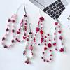 Strawberry Pearl Phone Chain Cherry Love Beads Pendant Charm Sweet Earphone Case Hanging Rope Anti-Lost Lanyard Strap Bag Decor