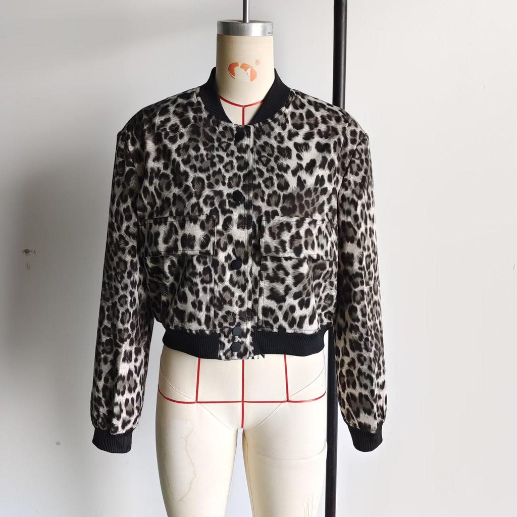2024 Spring Women's European & American Style Stand-up Collar Jacket with Large Pockets (A19621)