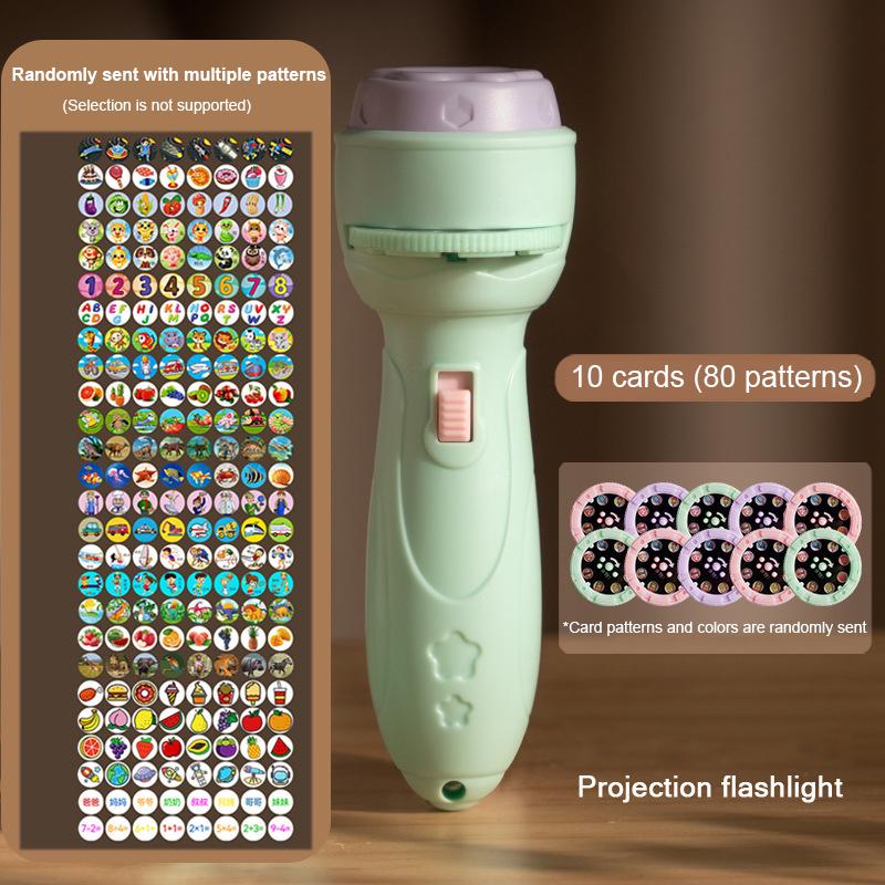 Projector flashlight Early education educational development toy children's enlightenment luminous toy cartoon pattern projector