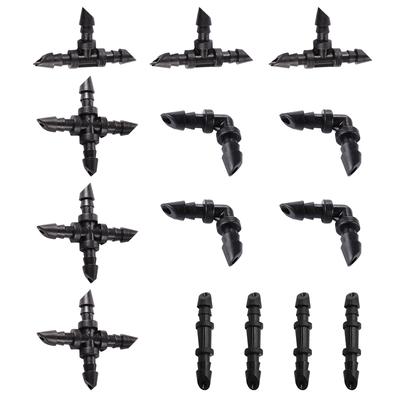 1/4" Stachelige Schlauchverbinder 4/7mm Schlauchverschraubungen Mikrodrip-Bewässerung Wasserverteiler Winkel Gerader 3-Wege 4-Wege 50/100 Stück