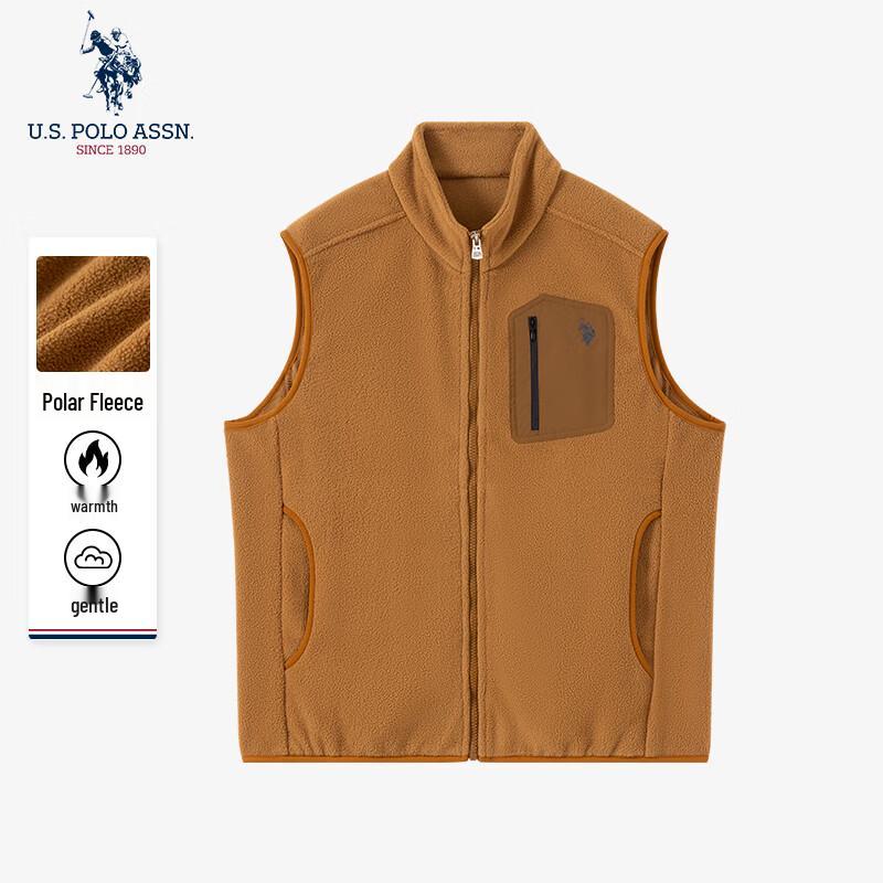 

U.S. POLO ASSN. Men s Fleece Stand-Up Collar Windproof Vest 3XL