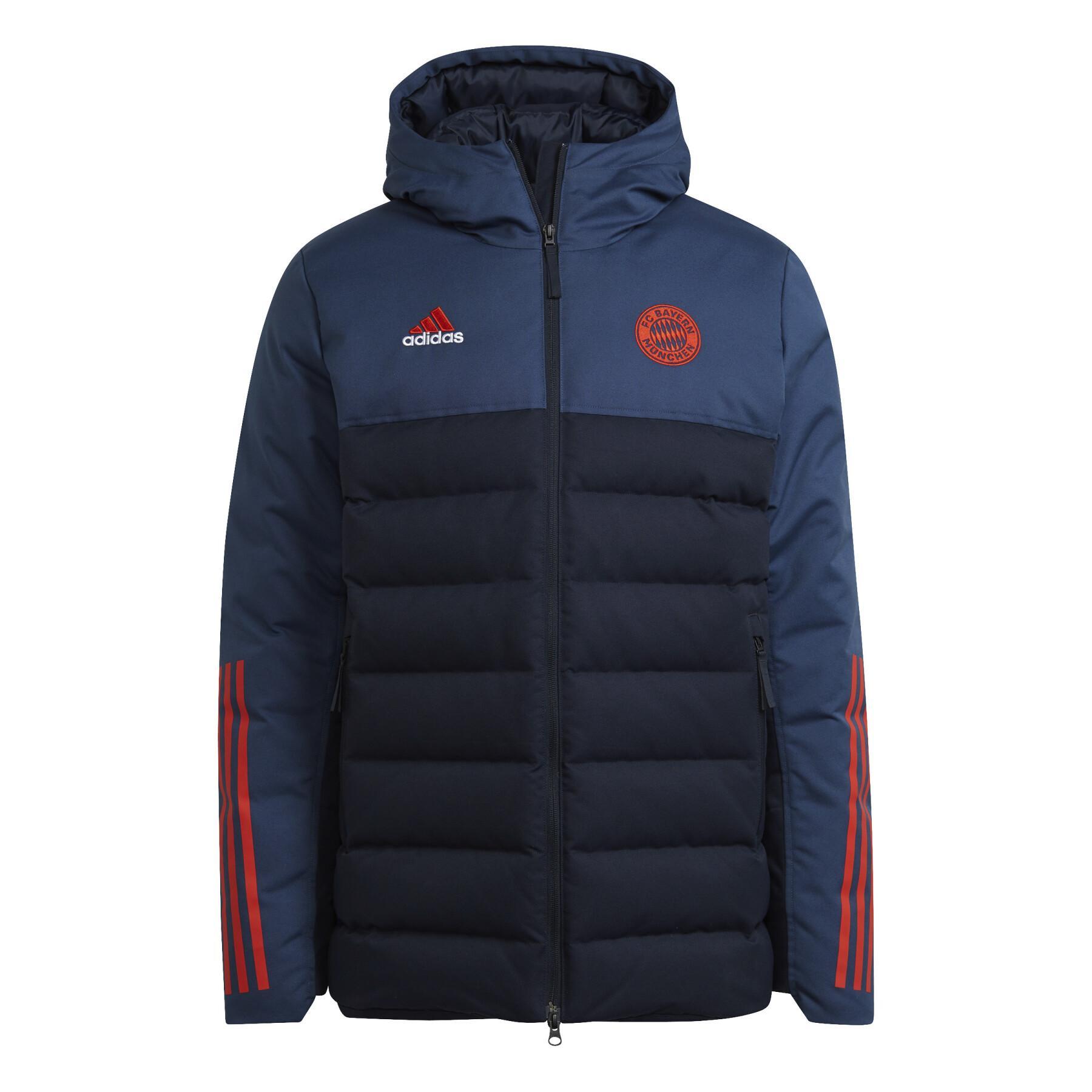 

Adidas FC Bayern SSP Logo Hooded Zipper Comfortable Down Jacket Unisex Jackets Navy-Blue GR0685 M