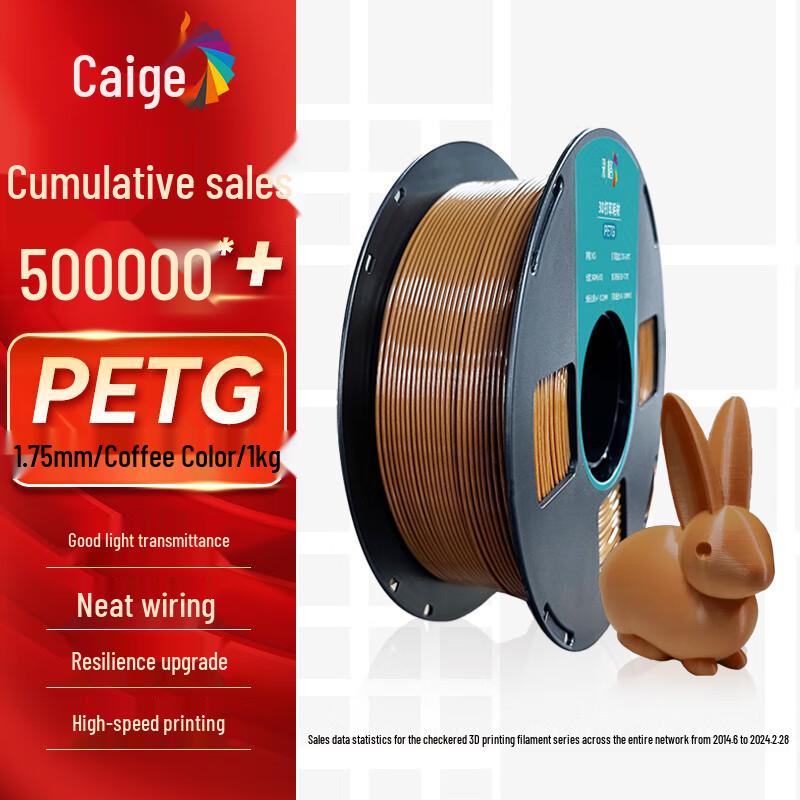 CaiGE 1.75mm PETG 3D Printer Filament CN Plug (adapter Included)