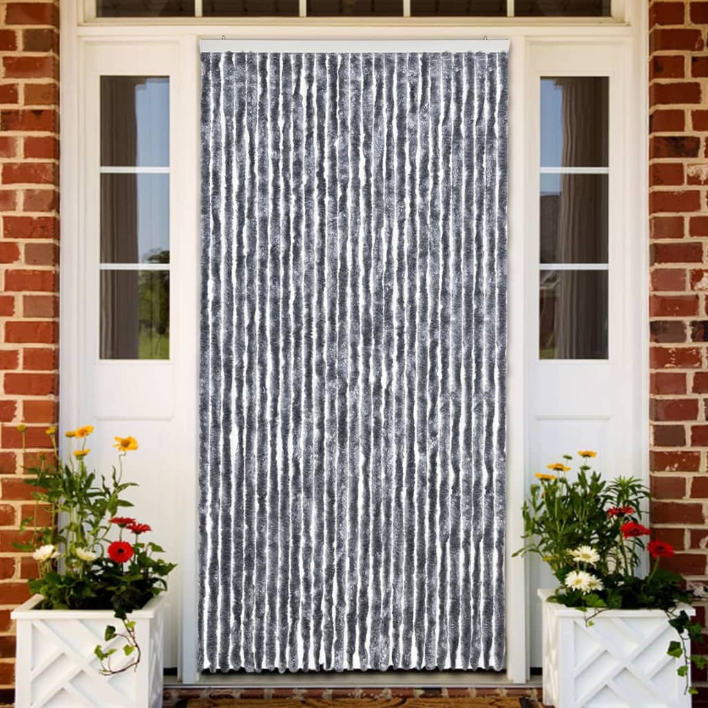 Silver Insect Screen Door Curtain 118 X 220 Cm Chenille