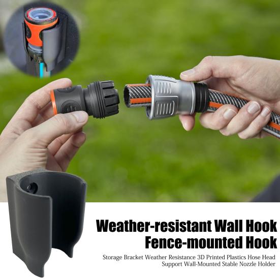 Storage Bracket Weather Resistance 3D Printed Plastics Hose Head Support Wall-Mounted Stable