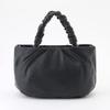 Labagagerie Sheep Leather Gathered Handle 2-Way Round Tote Bag B008401 Black (10)