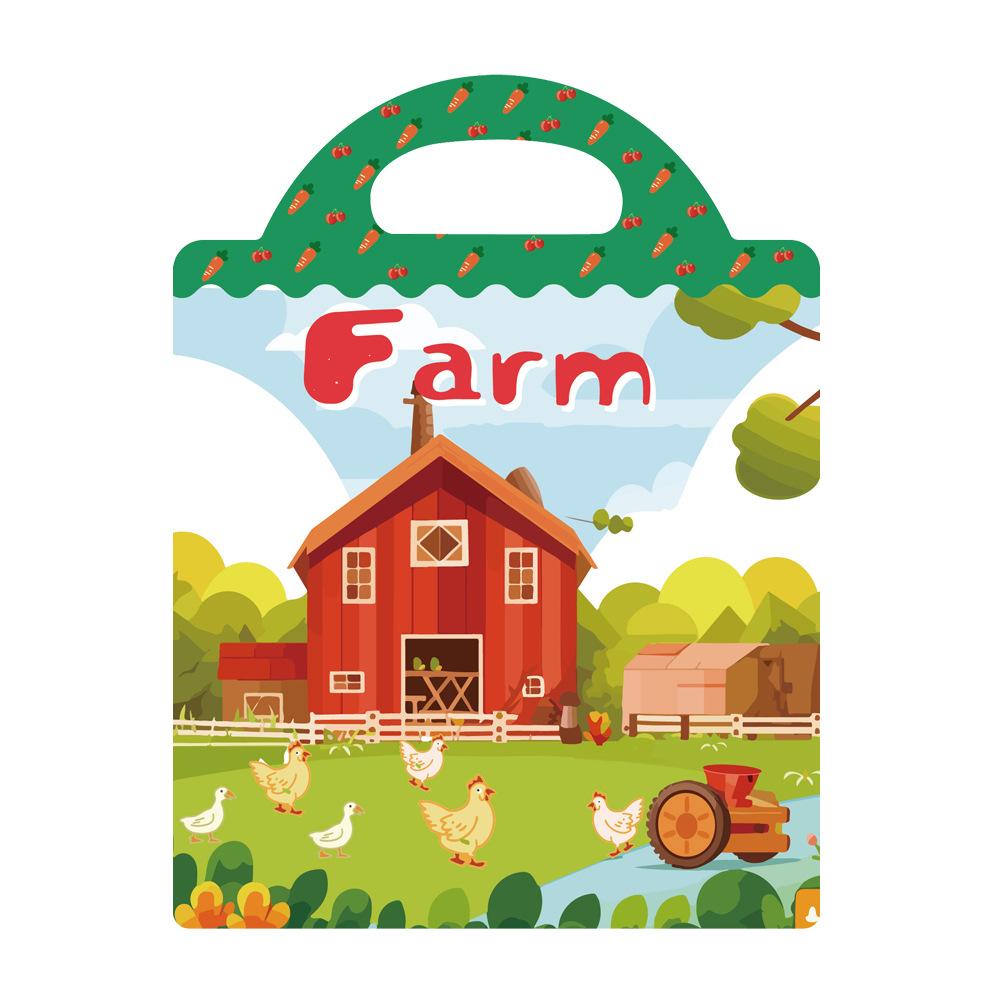 Repetitive children's toys featuring "First Book" animal, dinosaur and ocean scene jelly sticker books