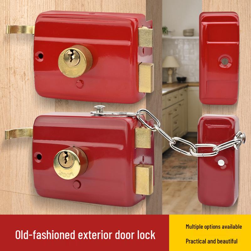 Home 559 Anti-theft Double Tongue Door Lock for Bedroom and Wooden Doors, Exterior Mount, Universal Fit 556