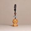 Golden Sandalwood Zodiac Animal Carving Keychain - Solid Wood Cultural Craft