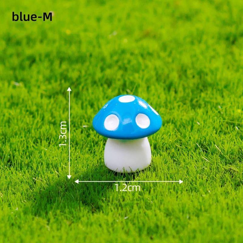 New 10-80PCS Mini Resin Mushroom 8 Colors Small Mushrooms for Dollhouse Decor Micro Fairy Garden Landscape Aquarium Tiny Toys