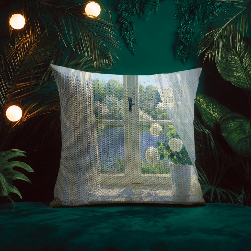 Classical Handpainted Iandscape Oil Painting Cushion Cover Silky elegant Comfort Sofa Bed Invisible zipper Beach pillowcase