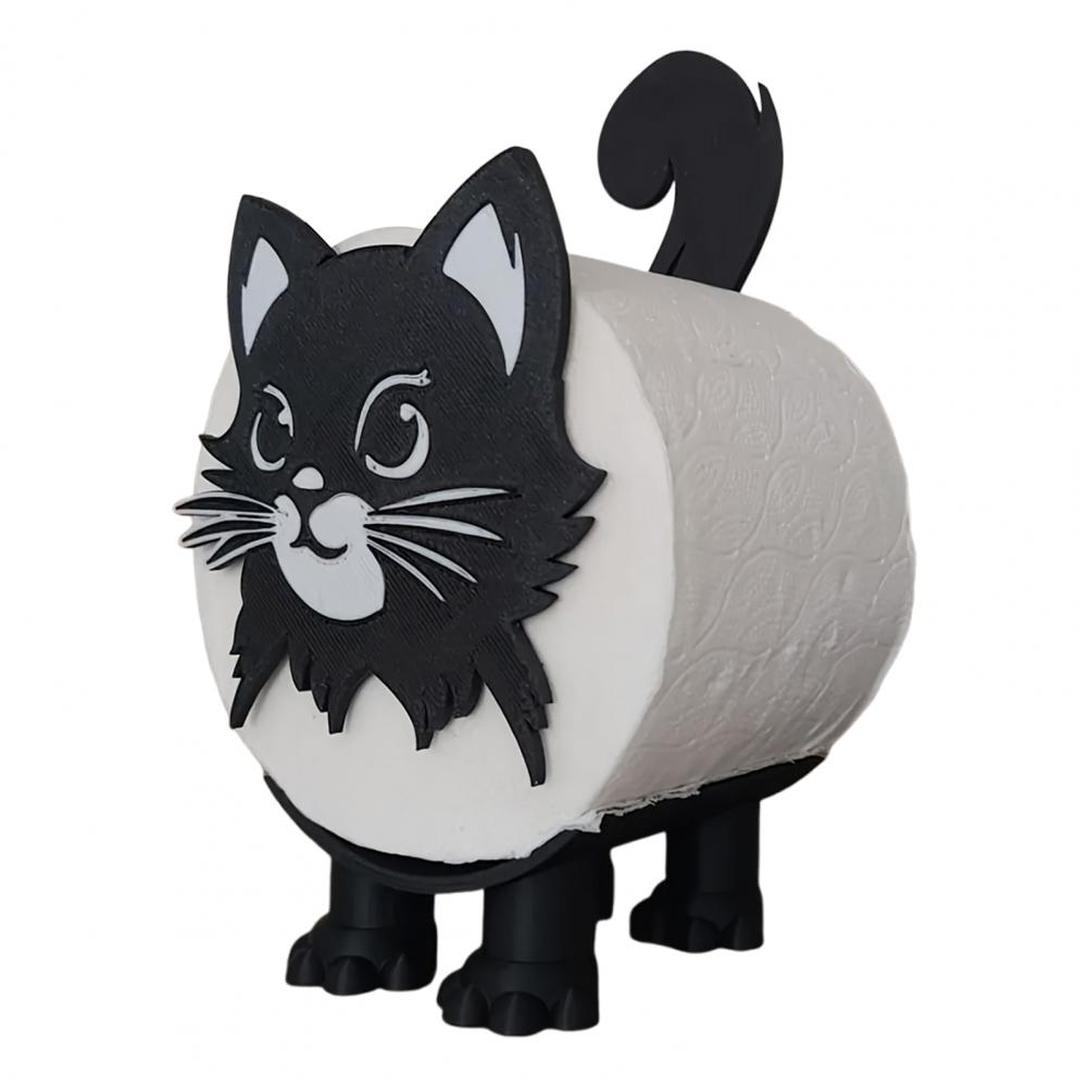 Toilet Roll Holder 3d Printed Toilet Paper Stand Adorable Black Cat Toilet Paper Holder Cute Bathroom Organizer for Tissue