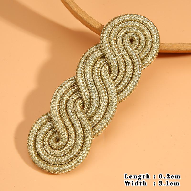 

1pc Chinese Knot Buttons Gold Lace Trim Clasps for Cheongsam Hanfu Dance Dress Vintage Clothes DIY Costume Sewing Decoration